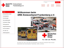 Tablet Screenshot of drk-frankenberg.de